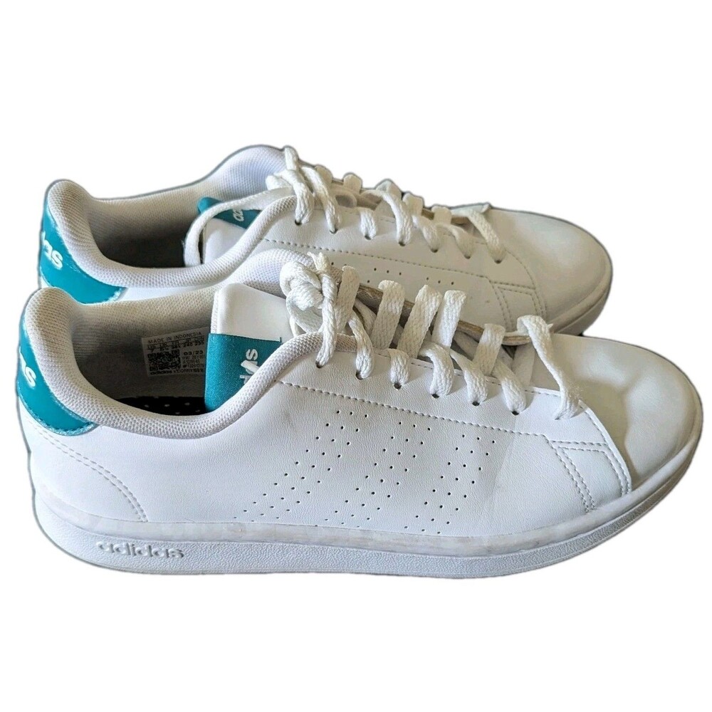 Adidas Advantage White Women's Size 7 Low Top Sneakers Shoes Lace Up Cloud Foam